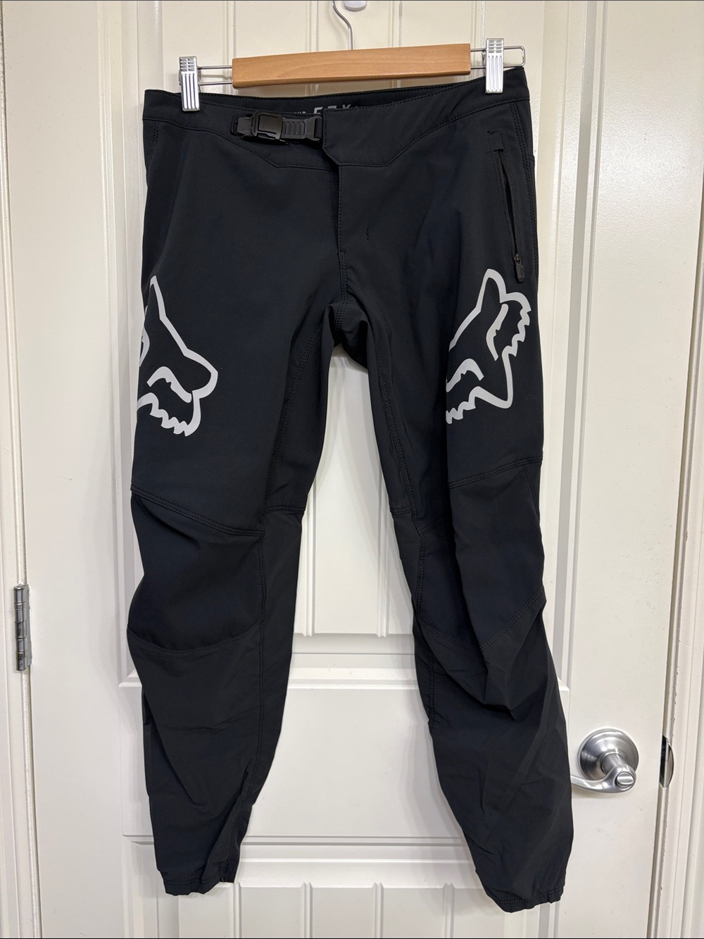 Fox Youth Black Defend Racing Pants with White Logo